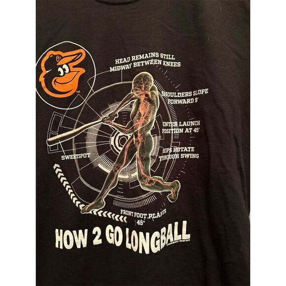 Baltimore Orioles Men's Black Graphic Print T-Shirt Size M Short Sleeve - Picture 2 of 5